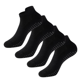 Womens 4PK Yoga & Pilates Black Trainer Socks